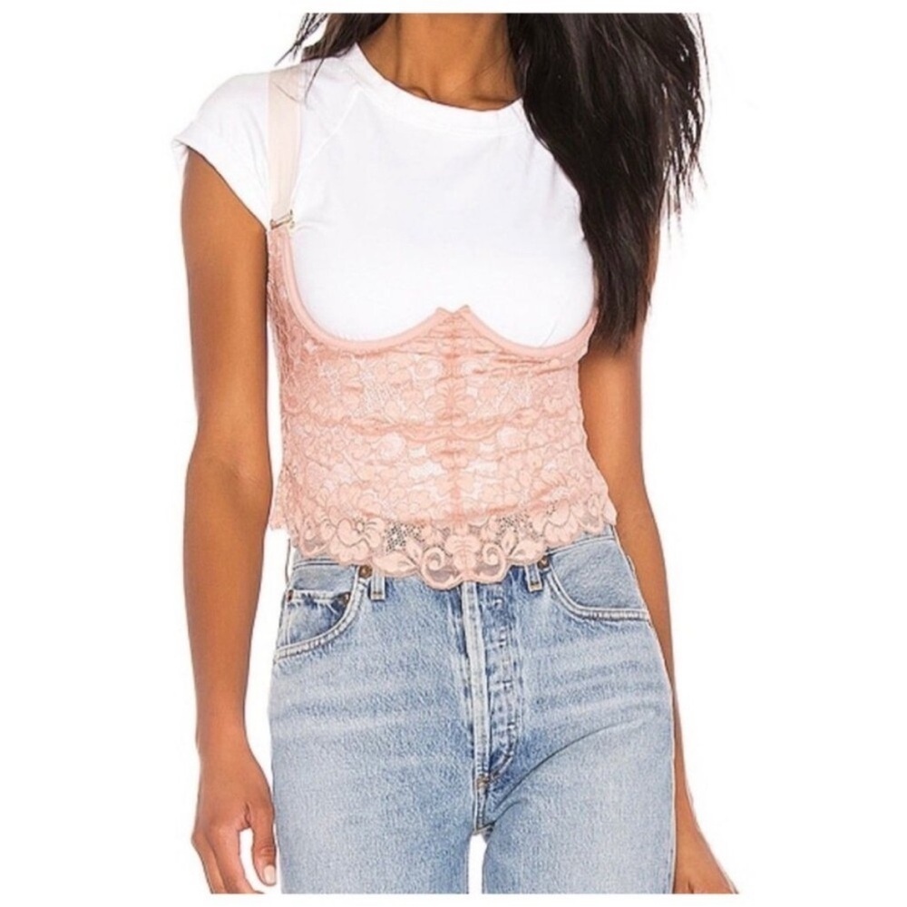 NWT We Are HAH Free People Bustier Corset Top Bust a Move Copper
Rose